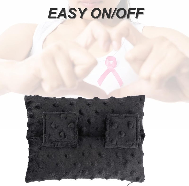 BNRendles Pacemaker Pillow Chemo Port Pillows for Mastectomy, Open Heart Surgery Recovery Gifts Breast Cancer Bypass Post Surgery Cushion, Minky Dot Black - Image 5